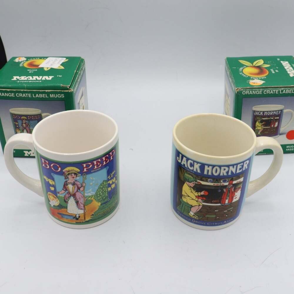 Orange Crate Labels Mugs Bo Peep & Jack Horner